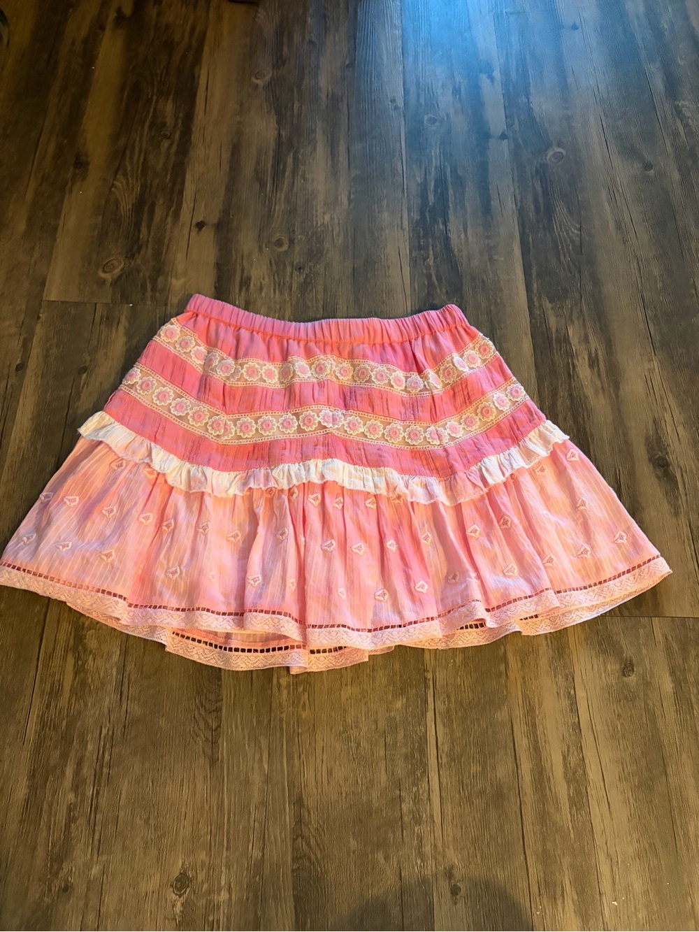 LoveShackFancy Felice Skirt Pink Zinnia Medium